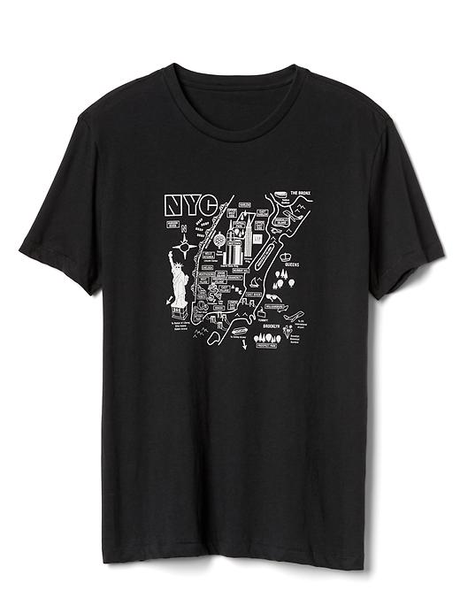 View large product image 1 of 1. NYC abstract map graphic tee