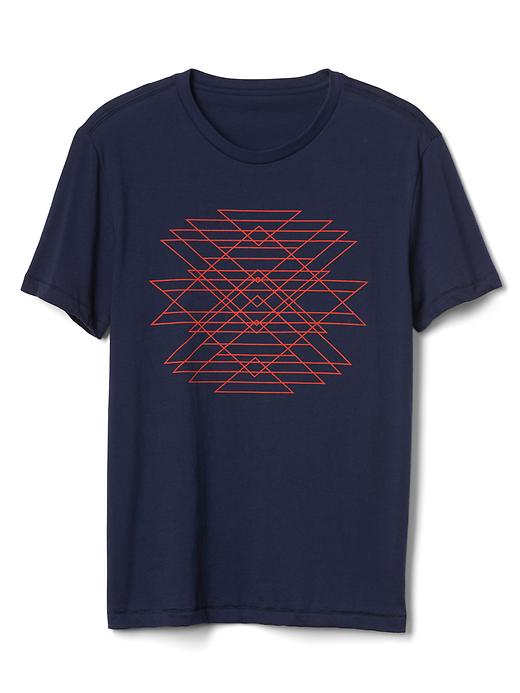 View large product image 1 of 1. Geometric line graphic crewneck tee