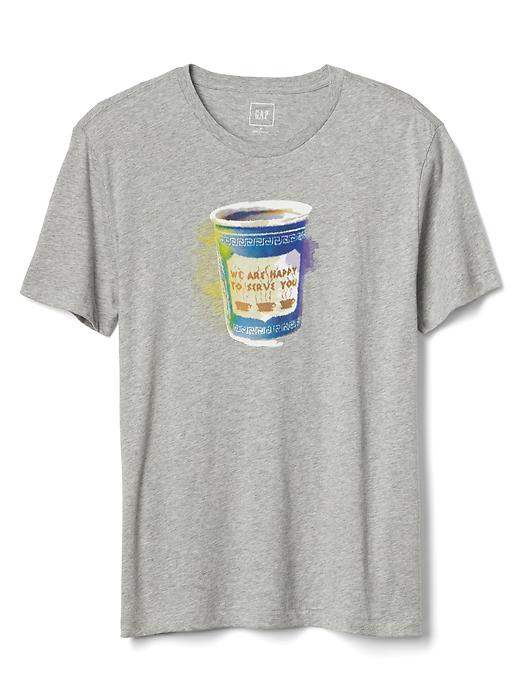 View large product image 1 of 1. Watercolor coffee cup  graphic tee