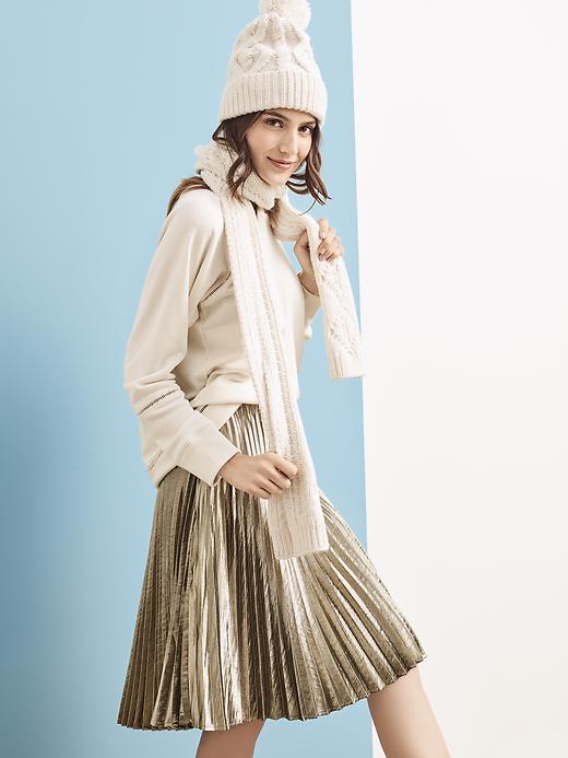 Image number 7 showing, Metallic A-line pleat skirt