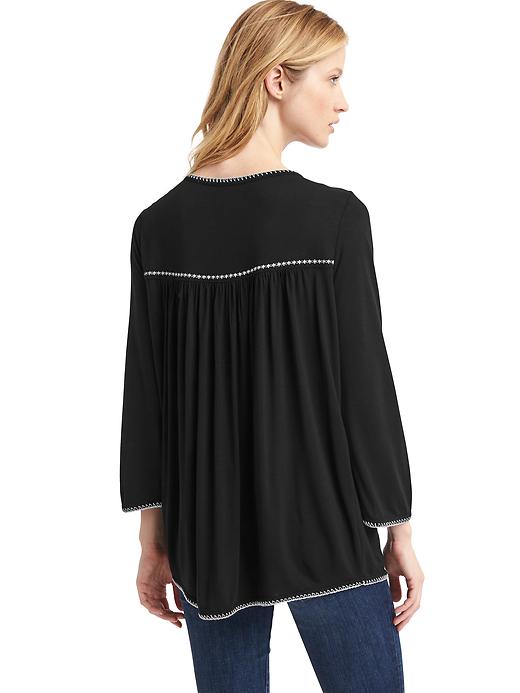 Image number 2 showing, Drapey contrast-stitch long sleeve top