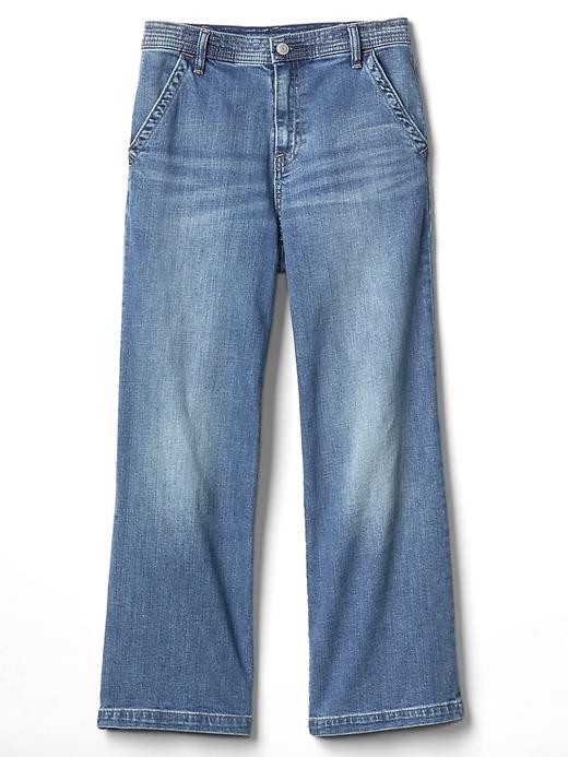 Image number 6 showing, High rise wide-leg crop jeans