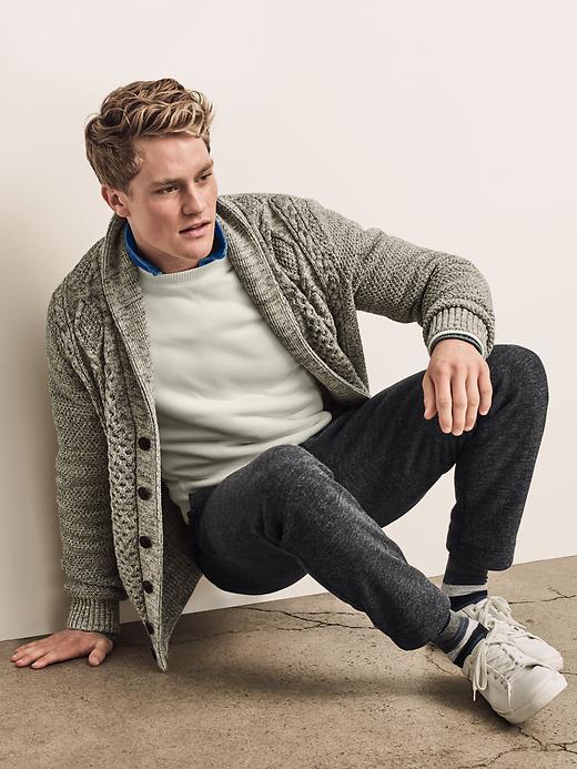 Image number 2 showing, Cable knit button cardigan