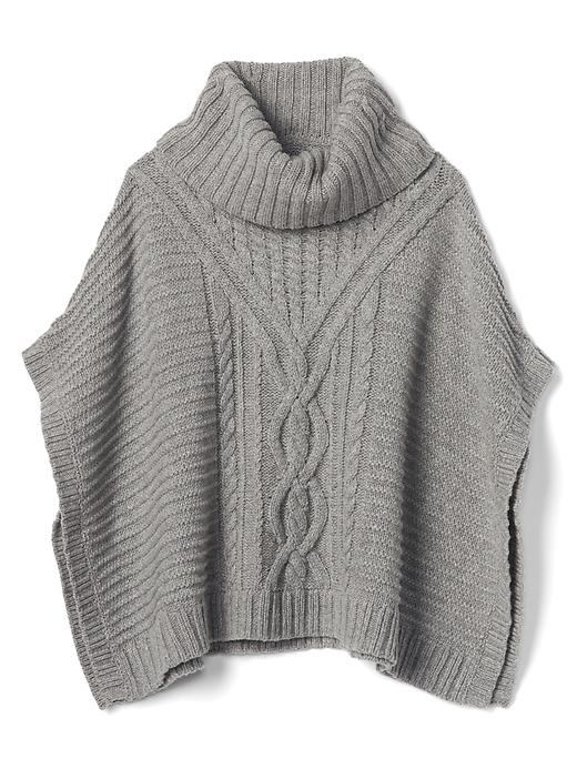 View large product image 1 of 1. Cable knit sweater poncho