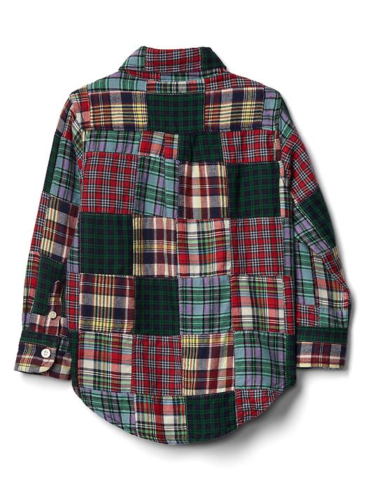 View large product image 2 of 3. Patchwork button-down twill shirt
