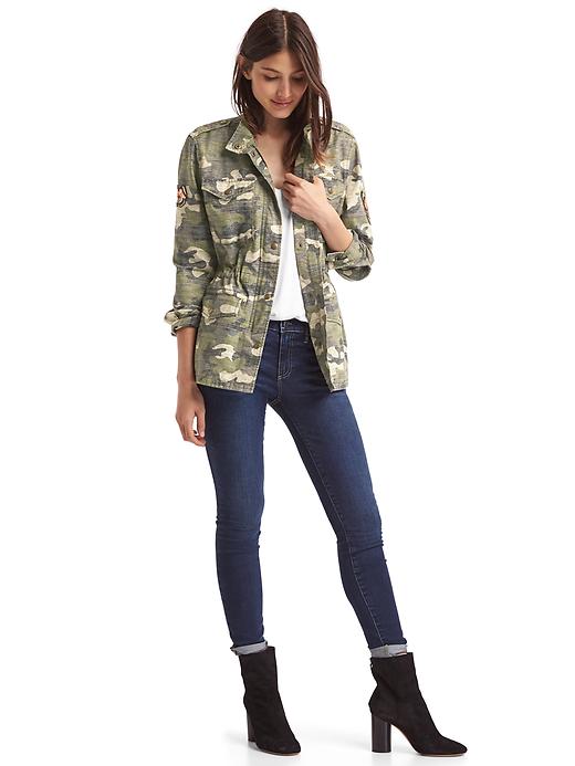 Image number 3 showing, Embroidered camo utility jacket