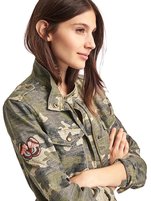 Image number 5 showing, Embroidered camo utility jacket