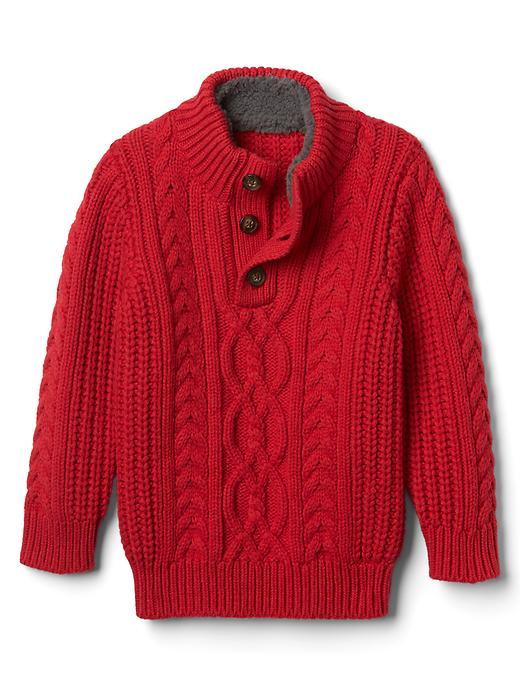 Image number 1 showing, Cozy cable mockneck sweater