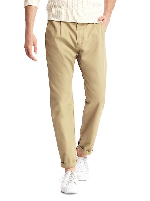 Image number 7 showing, Pleated slim fit khakis
