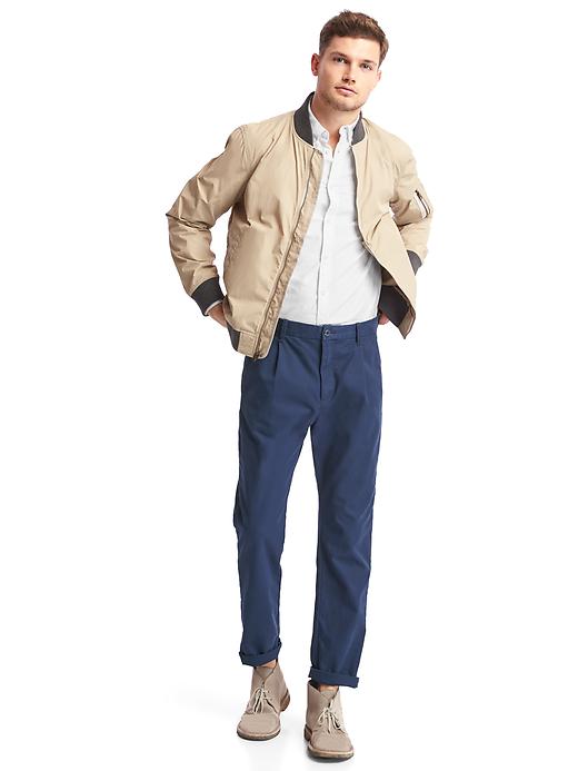 Image number 3 showing, Pleated slim fit khakis