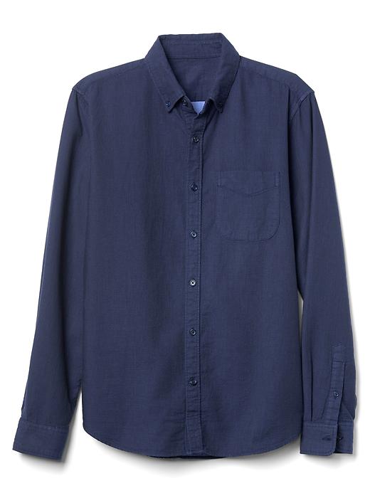 Image number 6 showing, Doubleweave indigo slim fit shirt
