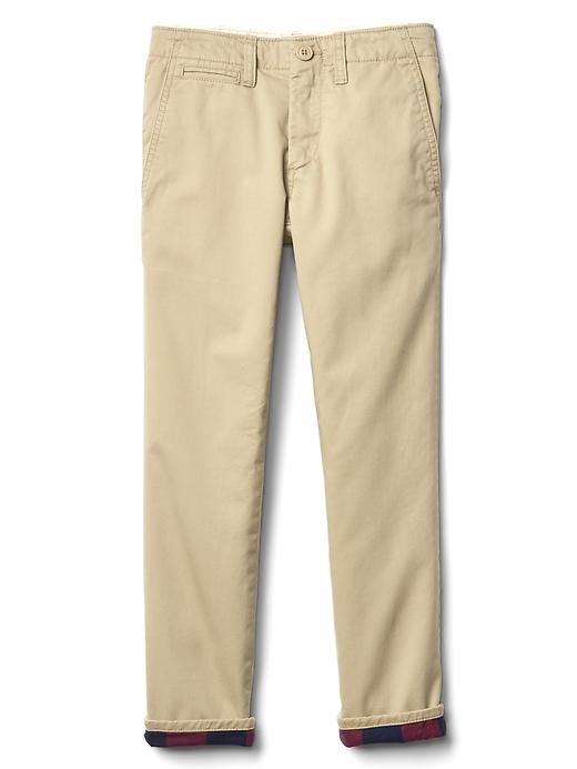 Image number 1 showing, Flannel-lined khakis