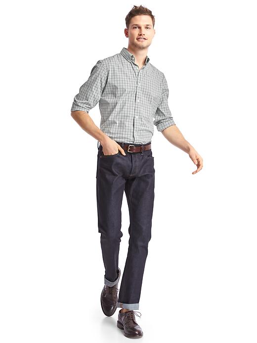 Image number 3 showing, Stretch Poplin plaid standard fit shirt