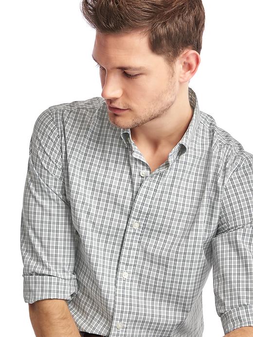 Image number 5 showing, Stretch Poplin plaid standard fit shirt