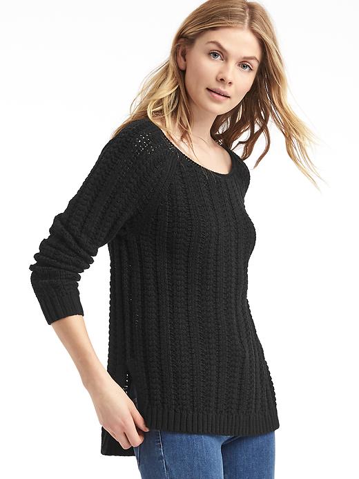 View large product image 1 of 1. Chunky open-neck sweater