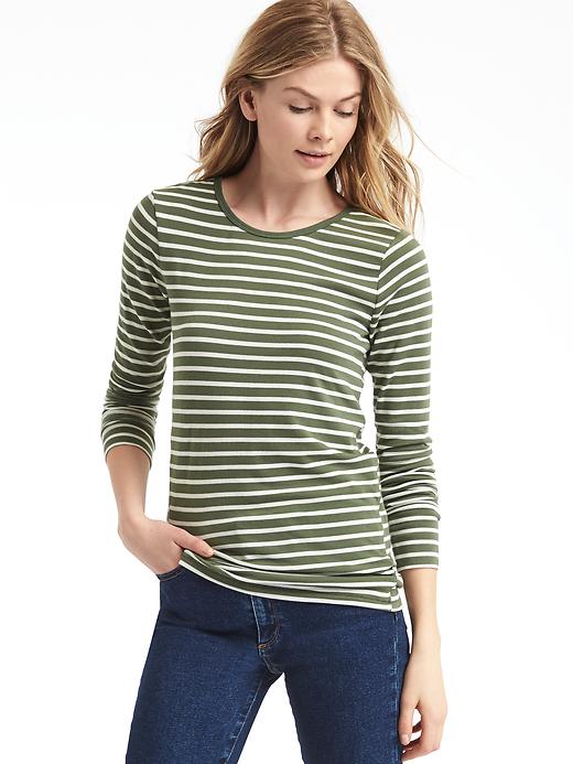 Image number 9 showing, Stripe long sleeve feather tee