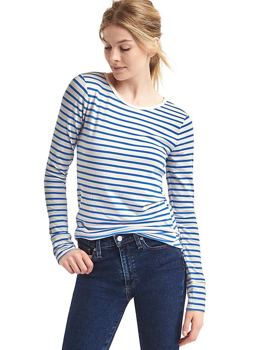 Image number 10 showing, Stripe long sleeve feather tee