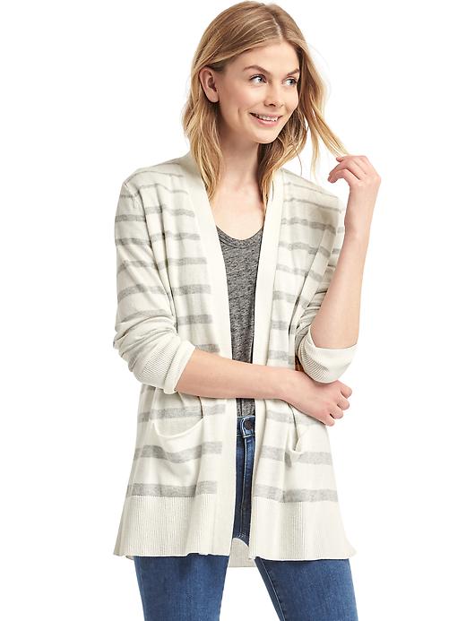 Image number 1 showing, Stripe open-front cardigan