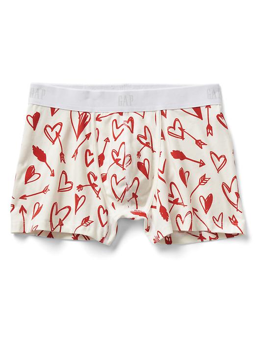 View large product image 1 of 1. Heart print 3" boxer briefs