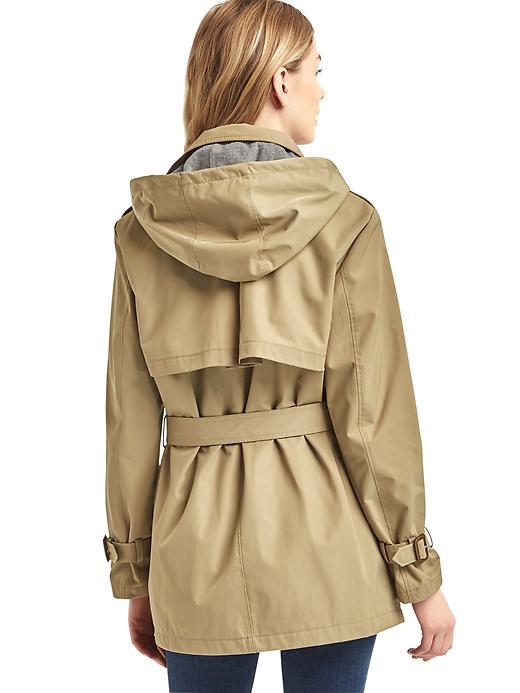 Image number 2 showing, Water-resistant short hooded trench
