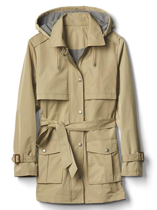 Image number 6 showing, Water-resistant short hooded trench