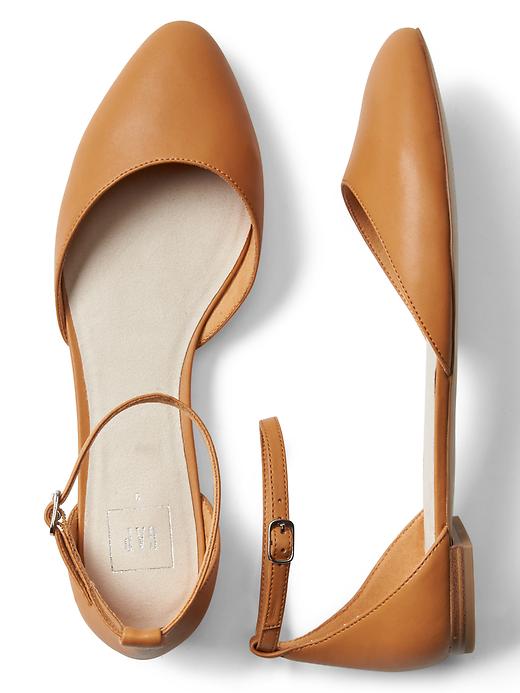 Image number 2 showing, Leather ankle-strap d'Orsay flats