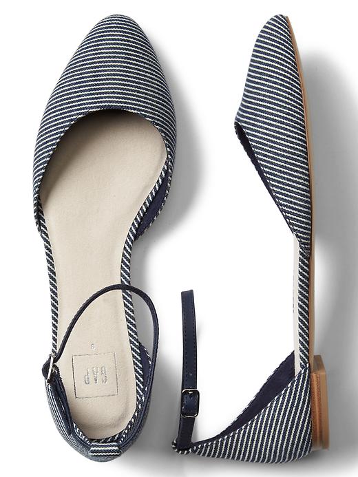 Image number 2 showing, Fabric ankle-strap d'Orsay flats
