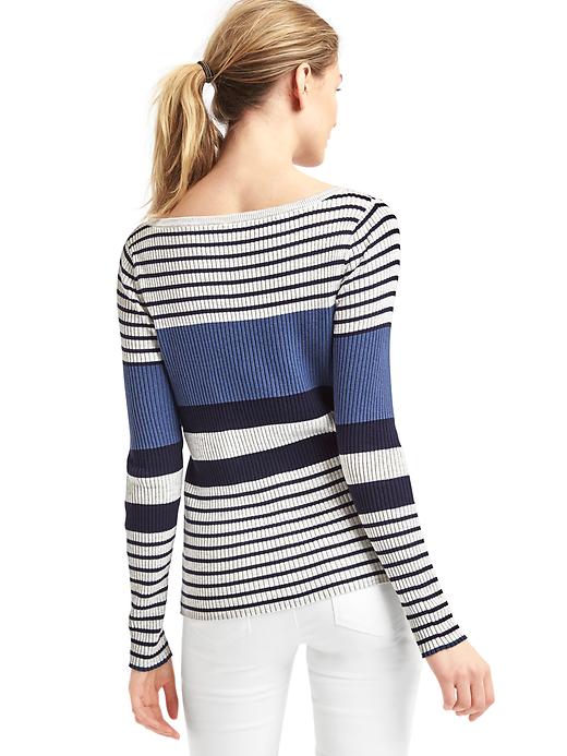 Image number 2 showing, Stripe colorblock ribbed sweater
