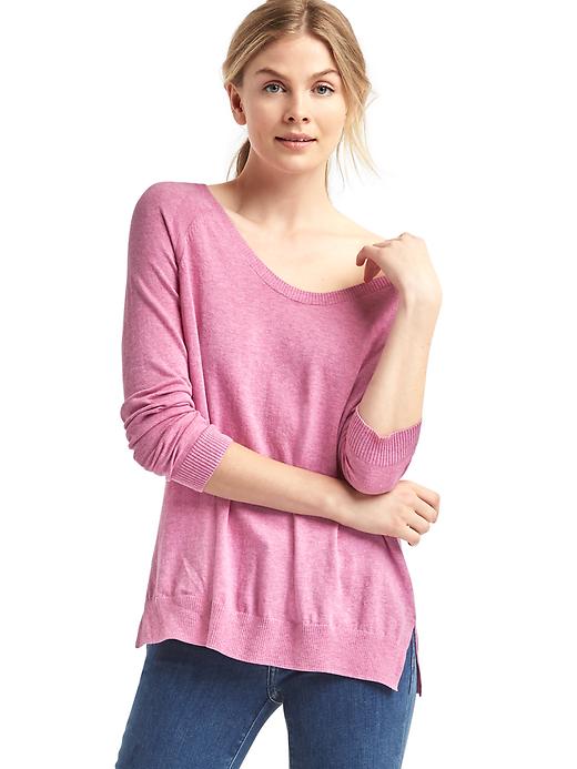 Image number 1 showing, Soft V-neck long sleeve sweater