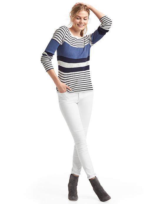 Image number 5 showing, Stripe colorblock ribbed sweater