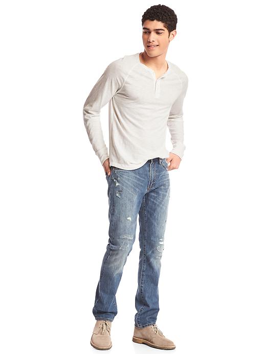 Image number 3 showing, ORIGINAL 1969 patched slim jeans