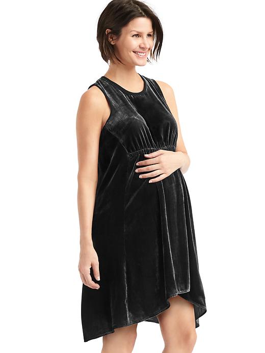 Image number 3 showing, Maternity velvet racerback dress