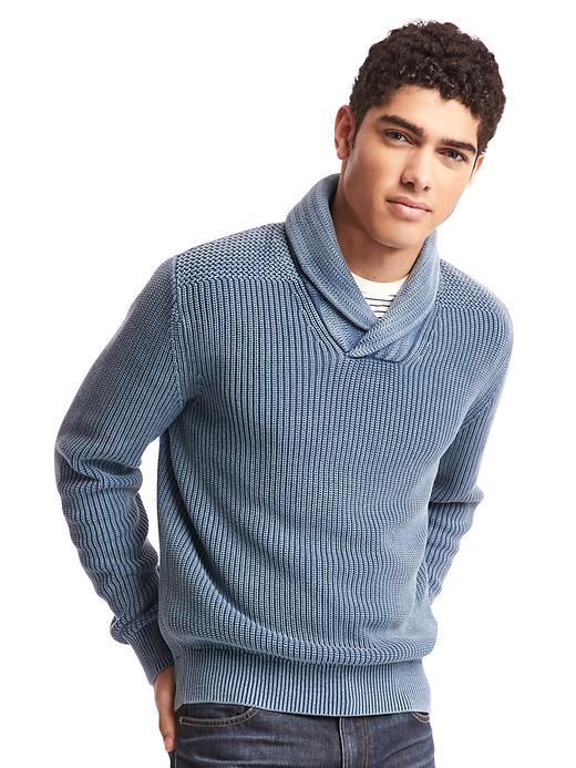 Image number 7 showing, Soft textured shawl collar sweater