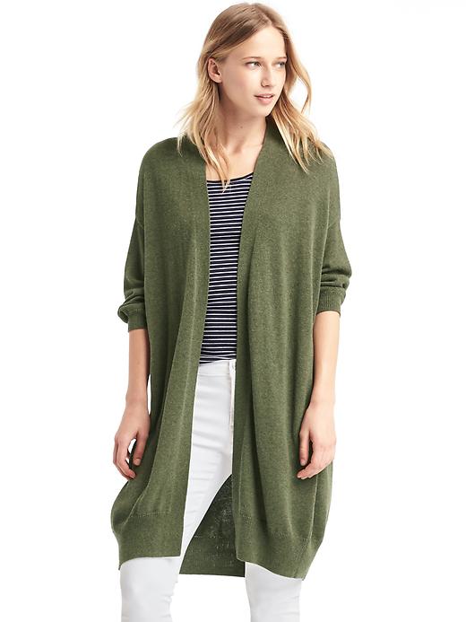 Image number 1 showing, Three-quarter sleeve cocoon cardigan
