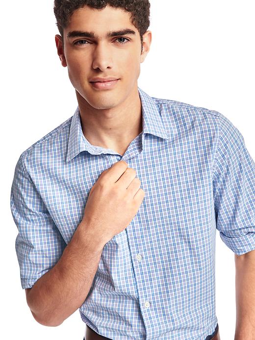 Image number 5 showing, Stretch poplin plaid standard fit shirt
