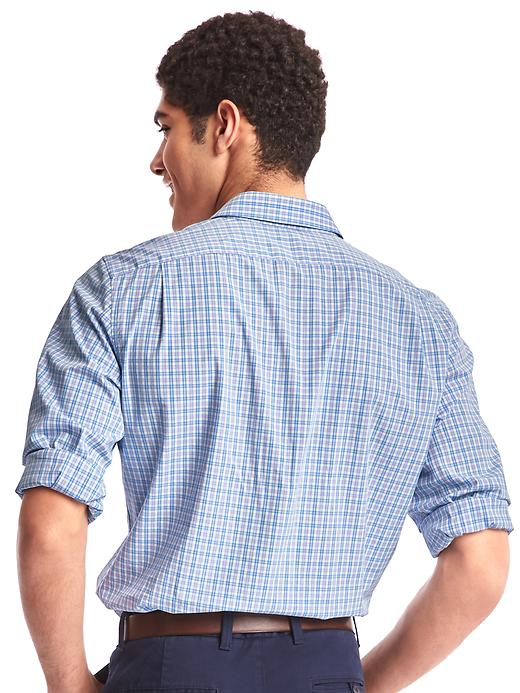 Image number 2 showing, Stretch poplin plaid standard fit shirt