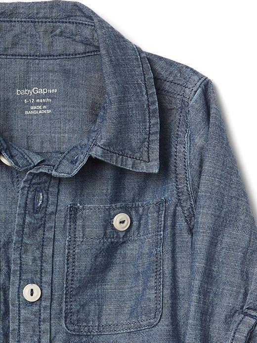 Image number 3 showing, 1969 long sleeve chambray shirt