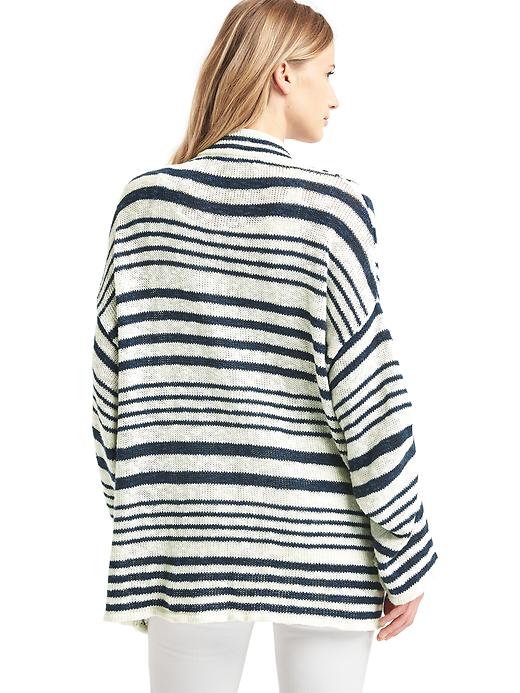 Image number 2 showing, Linen-cotton stripe cardigan