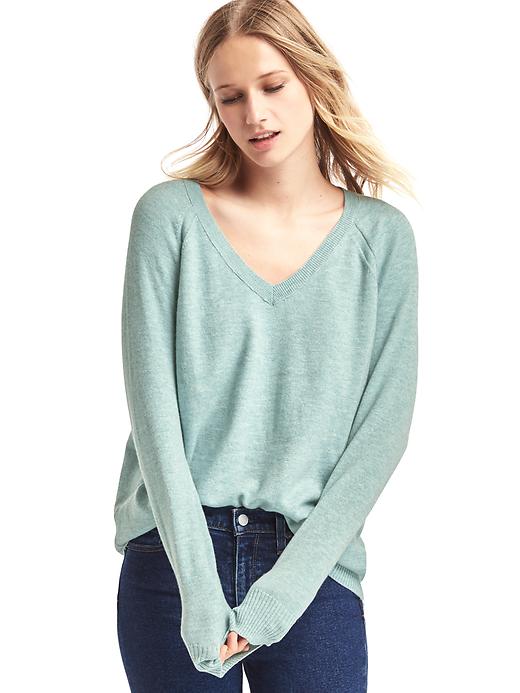 View large product image 1 of 1. Soft open V-neck sweater