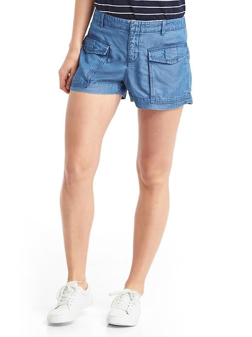 Image number 1 showing, Chambray TENCEL&#153 utility shorts