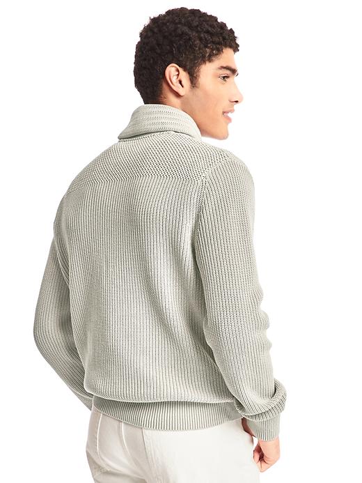 Image number 2 showing, Soft textured shawl collar sweater