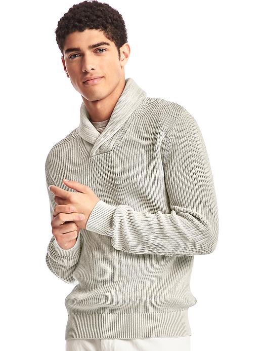 Image number 3 showing, Soft textured shawl collar sweater