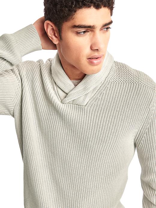 Image number 5 showing, Soft textured shawl collar sweater