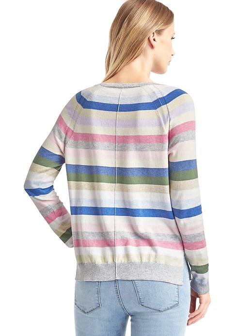 Image number 2 showing, Crazy stripe soft V-neck sweater
