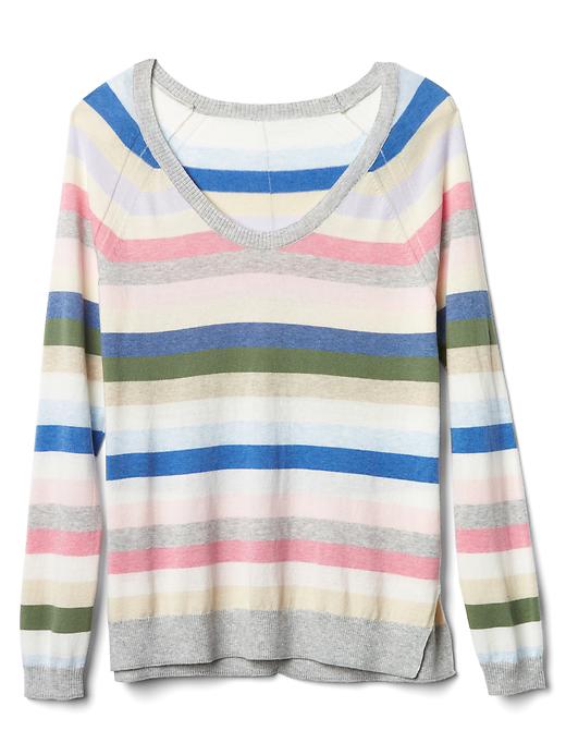 Image number 6 showing, Crazy stripe soft V-neck sweater