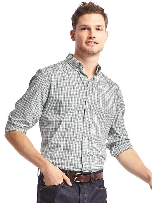 Image number 6 showing, Stretch Poplin plaid standard fit shirt