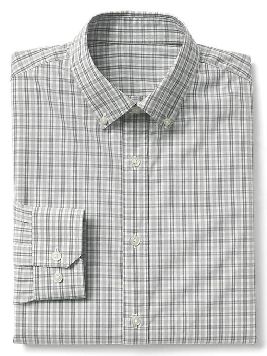 Image number 1 showing, Stretch Poplin plaid standard fit shirt