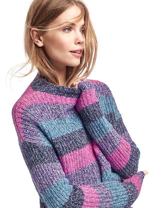 Image number 5 showing, Multi-color stripe tunic sweater