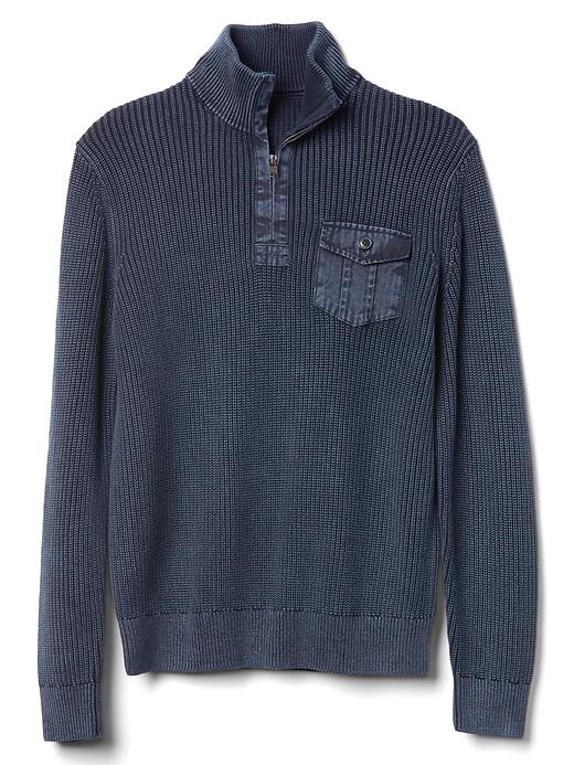 Image number 6 showing, Soft textured half-zip sweater