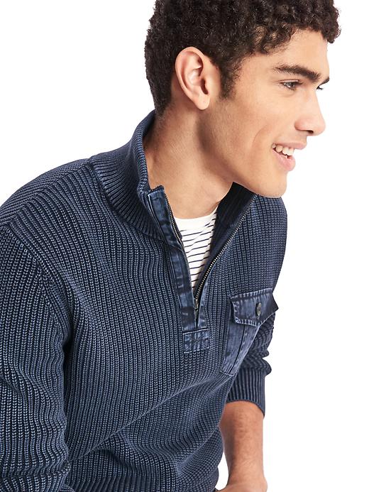Image number 5 showing, Soft textured half-zip sweater